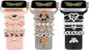 Watch Band Charms Decorative Rings Loops Compatible with Apple Watch Band 38mm 40mm 41mm 42mm 44mm 45mm 49mm, Silicone Bands Accessories for iWatch Series SE 9 8 7 6 5 4 3 2 1 Ultra (No Band)