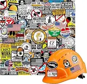 150PCS Safety Helmet Stickers, Hard Hat Funny Stickers for Adults, Waterproof Car Window Tool Box Worker Set for Men, Machinists, Construction, Workshop