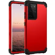 MCC Impact Samsung Galaxy S21 Ultra Shockproof 3in1 Rugged Case Cover G998 [Red]