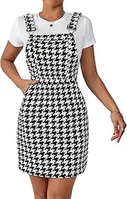 [Floerns] Women's Button Front Corduroy Dress Sleeveless Pinafore Overall Dress