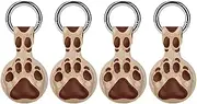 4PCS for Dog Paw Air Tag Holder Case Waterproof & Shockproof Anti-Scratch Protective Air Tag Cover with Keychain Ring Silicone Tags Holders for Luggage, Backpack, Keys, Pet