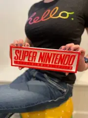 SUPER NINTENDO (SNES) 3D printed game console placard, multi-color