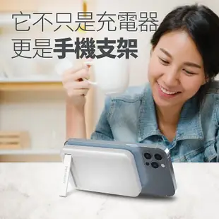 【POLYBATT】NCC認證10000mAh 磁吸/支架式雙孔無線行動電源 支援MagSafe 無線15W快充 充電器