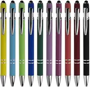 Idcrea Retractable Ball Point Pens with Stylus Tip 201 Black Ink (Multicolor, 10 Count)