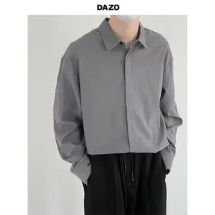 DAZO長袖輕熟簡約純色休閑襯衫