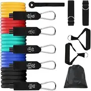 Leona Co Resistance Bands, Resistance Band Set, Workout Bands, Exercise Bands for Men and Women, Exercise Bands with Door Anchor, Handles, Legs Ankle Straps for Muscle Training, 150lbs