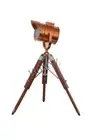 Designer Copper Finish Table Lamp,Spotlight Studio Tripod Wood Lamps Office