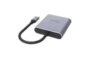 Cruxtec USB-C to Dual HDMI 4K Output Portable Compact Hub Adapter Grey