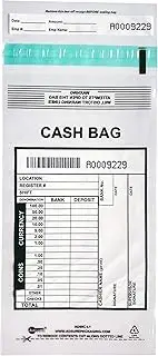 ADSURE Deposit Bags For Cash | Pack of 1000 | 5"x9"| Clear Plastic Tamper Evident Bag | Write-On Panel and Tear-Off Receipt | Bank Deposit Envelopes | Ideal for Cash Handling