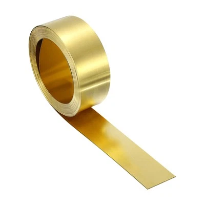 Brass Sheet Roll, 0.3 x 15 x 3000mm Metal Flashing Brass Foil Roll, Gold
