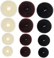 Ipetboom 12pcs Donut Bun Maker Hair Rings Ropes for Women for Parties Weddings and Daily Wear Easy to Use with Strong Elasticity for