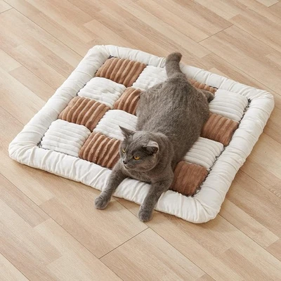 Washable Dog Bed, Plush Dog Crate Beds Comfy Pad, Anti-Slip Pet Mat for Mediu...