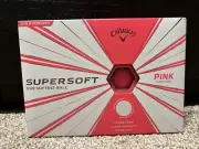 Callaway Supersoft Box Of 12 Golf Balls Pink Matte Finish New & Improved