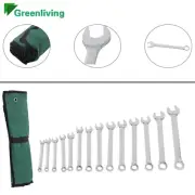 14/20 Set 6-32mm Spanner Open Box Combination Metric Open Ring w/ Roll Pouch