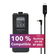Extended Battery BL-5L 3800mAh & Charger Cable for Baofeng UV-5R UV-5X3 BF-F8HP