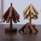 Christmas Tree Trivet Polished Wood Trivet Trivets with Tree-shaped Design