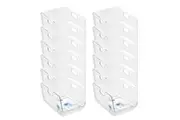 12x Boxsweden Crystal Stacking Bin Storage Home Organiser w Handle 30x22cm Clear