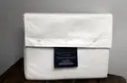 Ralph Lauren FULL Flat Sheet LOVAN JACQUARD Plaid Organic STUDIO WHITE - $200