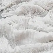 jefyghe White Cheesecloth Table Runner 35×120 Inch Boho Gauze Rustic Spring Easter Table Runner for Baby Shower Wedding Decorations Bridal Shower Birthday Party Tea Party Decorations(10Ft)