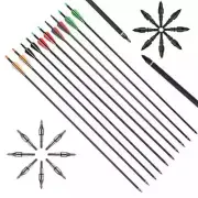Carbon Arrow Spine 500 for Compound/Recurve Bow/Arrow Outdoor Archery Shooting