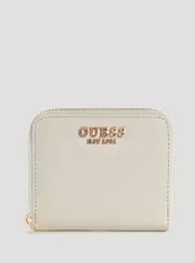GUESS White Laurel Small Zip Wallet