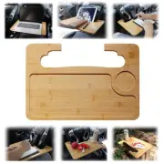 Car Steering Wheel Desk Bamboo Double-Sided Tray Multifunctional Car Food Table