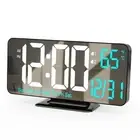 Digital Alarm Clock 6.7in Black Clock for Bedroom, Dual Alarm, Date, Seconds,...