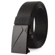 Big and Tall Size 75'' Mens Black Nylon Belt Automatic Ratchet Buckle Slide W...