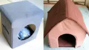2 Folding cube plush pet houses for cat or small dog, NEW