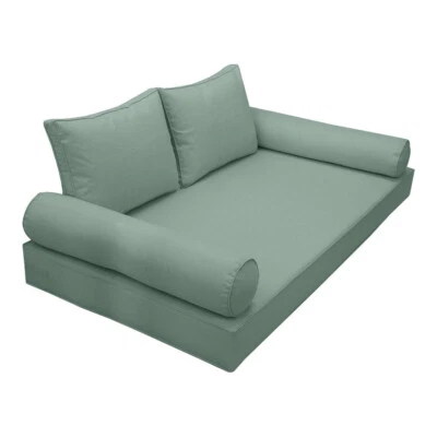 |SLIPCOVER ONLY|S1 Daybed Mattress Bolster Backrest Covers Piped Trim Twin AD002