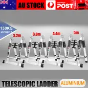 3.2/3.8/4.4/5M Telescopic Aluminium Ladder Extension Extendable Step Folding PRO