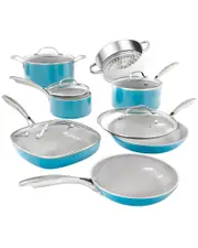 Gotham Steel Aqua Blue 12pc Cookware Set