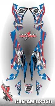 Can-Am DS 450 ATV SEMI CUSTOM GRAPHICS KIT STARS
