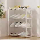 Stainless Steel Shoe Shelf Organizes Sneakers Heels and Boots Effectively