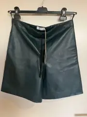 scanlan theodore dark green leather shorts size xs