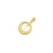 9ct Gold Cultured Freshwater Pearl Open Circle Pendant in White