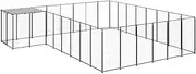 Dog Kennel, Steel Cage for Dogs Large Outdoor Use, Run with Roof, Heavy Duty Pen, Extra Pet Enclosure for Dogs Outside & Kennels, Black