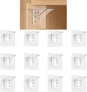 12 Pcs Punch Free Shelf Support Peg，Self Adhesive Support Shelf Bracket，Punch Free Shelf Pins,Strong Load Bearing for Shelves Kitchen Cabinet Book Closet