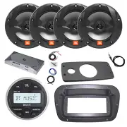 JBL Marine Radio, Spa Bezel, Adapter, ANT, Amp w/Kit, 4x 6.5" 225W Black Speaker