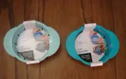 x2 Progressive Can Colanders Strainers Drain Canned Vegetables Fruit TEAL AQUA
