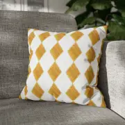 CUSHION COVER PILLOW CASE|YELLOW GEOMETRIC DIAMOND PATTERN
