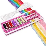 Floss Organizer Embroidery 30 & 50 Position, Boyistar Embroidery Thread Organizers Shelf for Cross Stitch Tool, Sewing Thread Holder with 15 Cards Embroidery Organizer for Floss, Needle