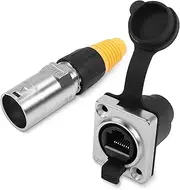 RJ45 Waterproof Network Connector CAT6 RJ45 Panel Mount Outdoor Waterproof Adapter RJ45 Industrial Network Coupler Assembly,Waterproof IP65, (180° Straight Through Socket + Plug End Sleeve)