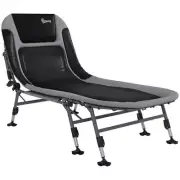 Outsunny Camping Bed 78.75" Adjustable Backrest Folding Rectangular in Gray