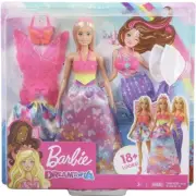 New Barbie Dreamtopia Dress Up Doll Set, Mermaid, Princess, Fairy, Blonde, 12.5”
