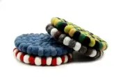 Multicolor Felt Ball Trivet -Round Trivet - Kitchen Decorations| Set of 3