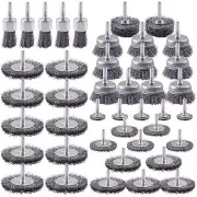Rocaris 42 Pack Carbon Steel Wire Wheel, Cup, Pen Brush Set with 1/4-Inch Round
