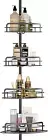 Corner Shower Caddy Tension Pole, 4 Tier Rustproof Shower Caddy Corner for Bathr