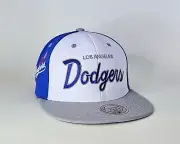 Mitchell & Ness Los Angeles Dodgers Block Script Snapback Hat