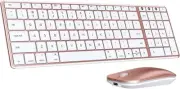 Wireless Bluetooth Keyboard and Mouse for Mac, Multi-Device White Rose Gold
